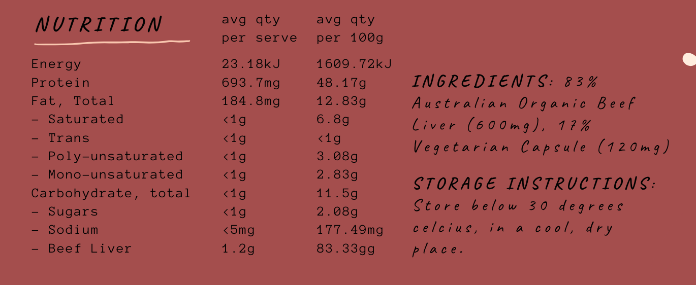 ORGANIC BEEF LIVER CAPSULES