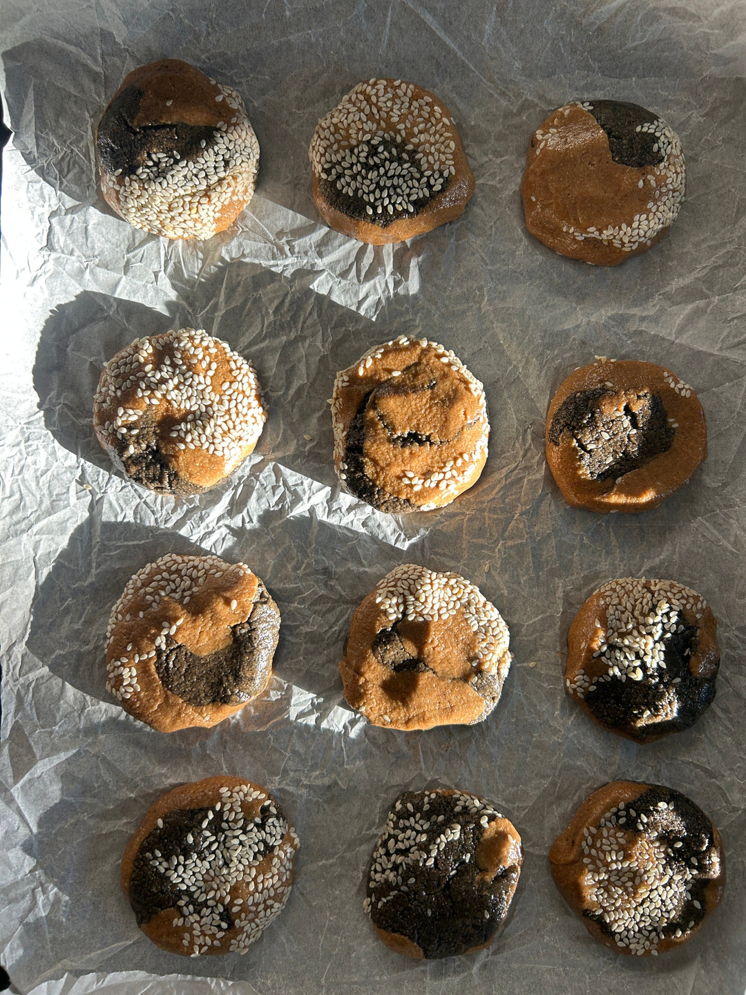Miso Tahini & Black Sesame Swirl Cookies