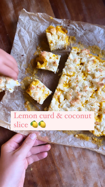 Lemon Curd And Coconut Slice | Love Ya Guts